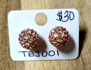 Large glitter ball earrings