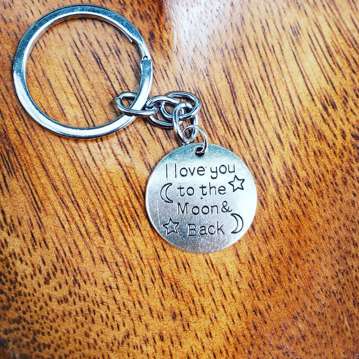 Love you to the moon and back keychain