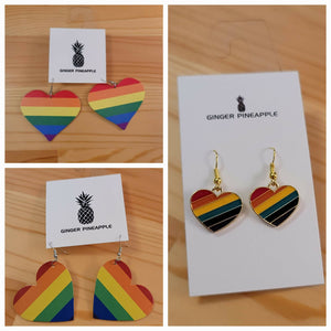 Rainbow Stripe Heart earrings - 33rd St W