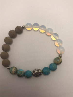 Stone&Opalite Bracelet/ by Simply de novo Creations