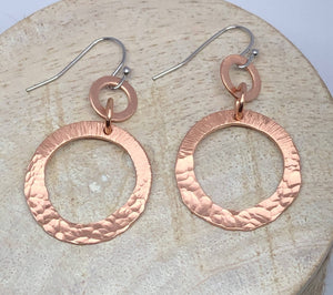 Copper Ring Earrings/by Simply de novo Creations