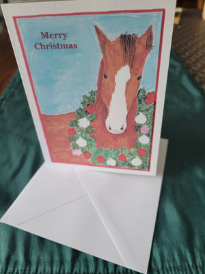 Horse with Wreath Christmas Card, available at 33rd Street location