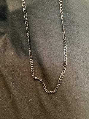 Men’s Stainless Steel Black Necklace 24”