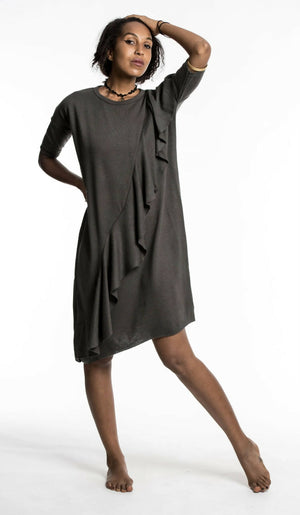 Asymmetrical Grey Sweater Dress