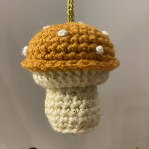 Mushroom Crochet Christmas Tree Ornament