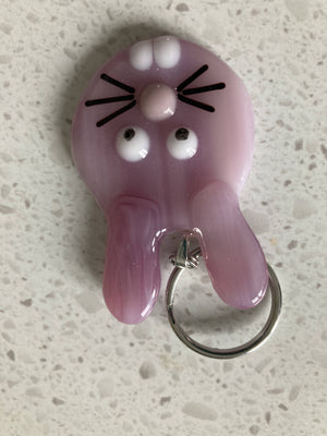 Bunny glass keychain