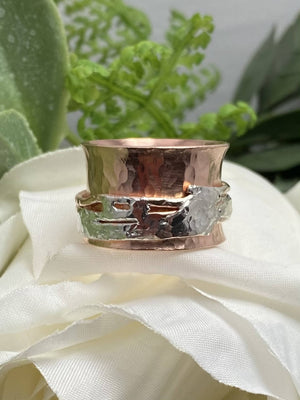 Copper/Sterling Silver Spinner Ring/ by Simply de novo Creations