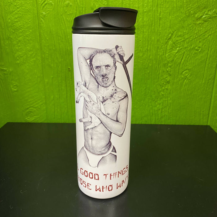All Good Things To Those Who Wait - Hannibal Lecter Halloween Travel Tumbler Mug